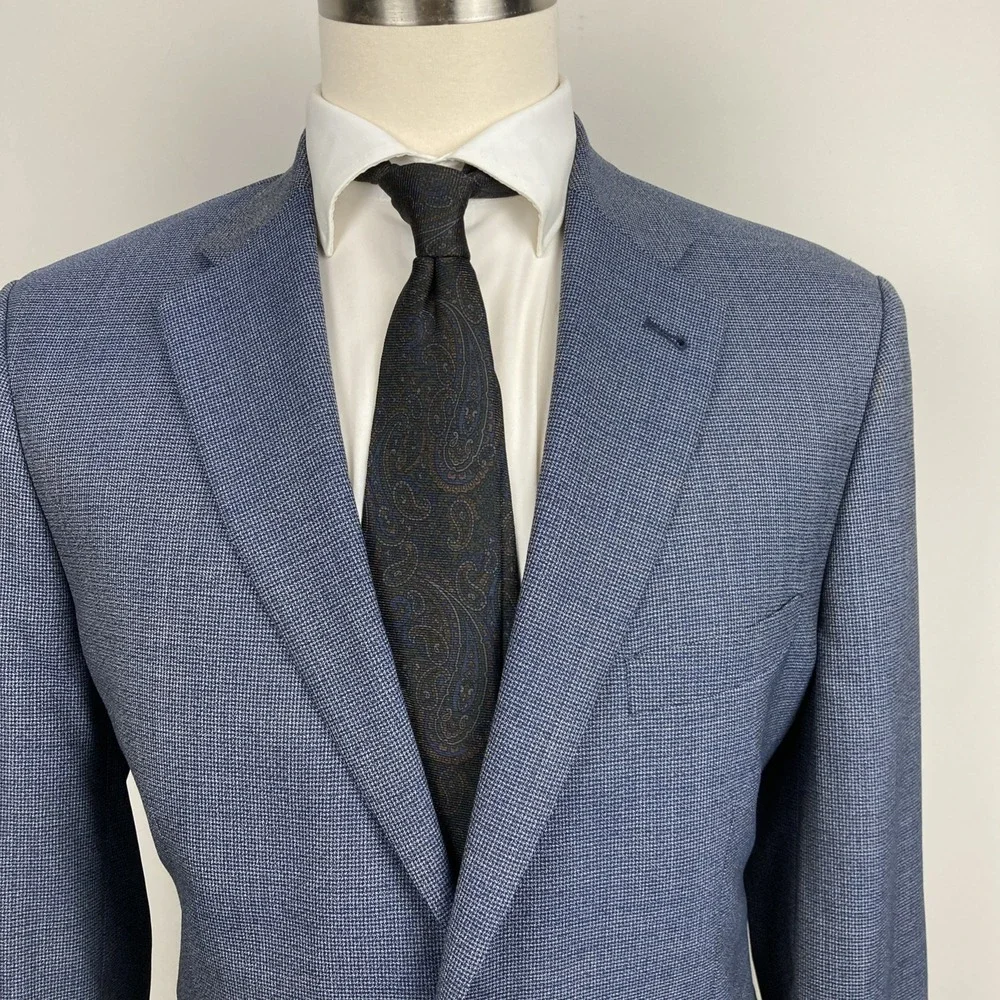 Turnbury Blazer Jacket Mens Wool Blend Sport coat 42R Blue